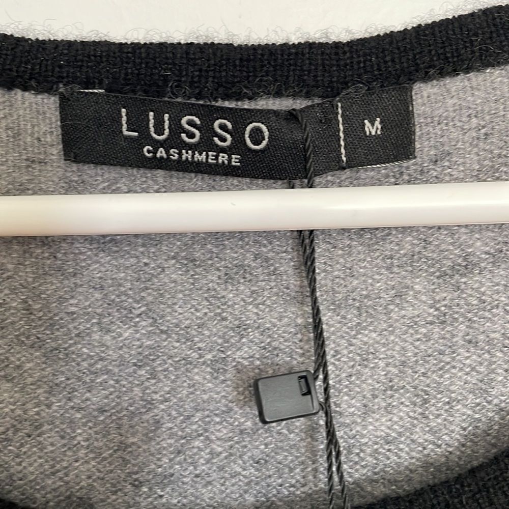 New Lusso Colorblock Cashmere Sweater Dress - Picture 3 of 5